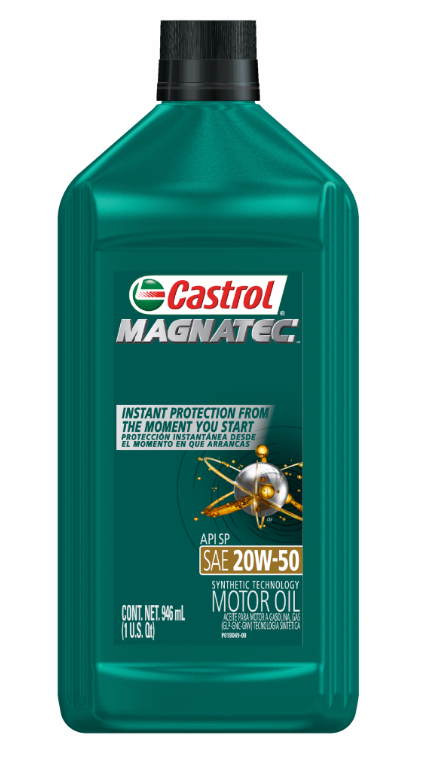 Envase de aceite CASTROL CASTROL MAGNATEC 20W50 TECNOLOGIA SINTETICA - QT 946ML grado 20W50 - Lubricentro Piloto